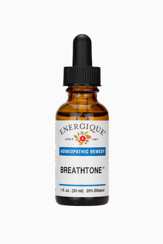 Amber dropper bottle, 1 oz, of Energique's BreathTone.