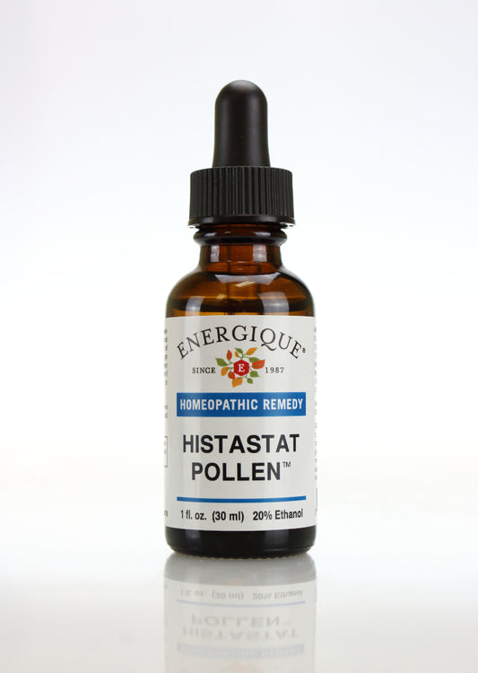 Energique HistaStat Pollen™ homeopathic support for inhalant allergy detoxification, 1 fl oz dropper bottle.