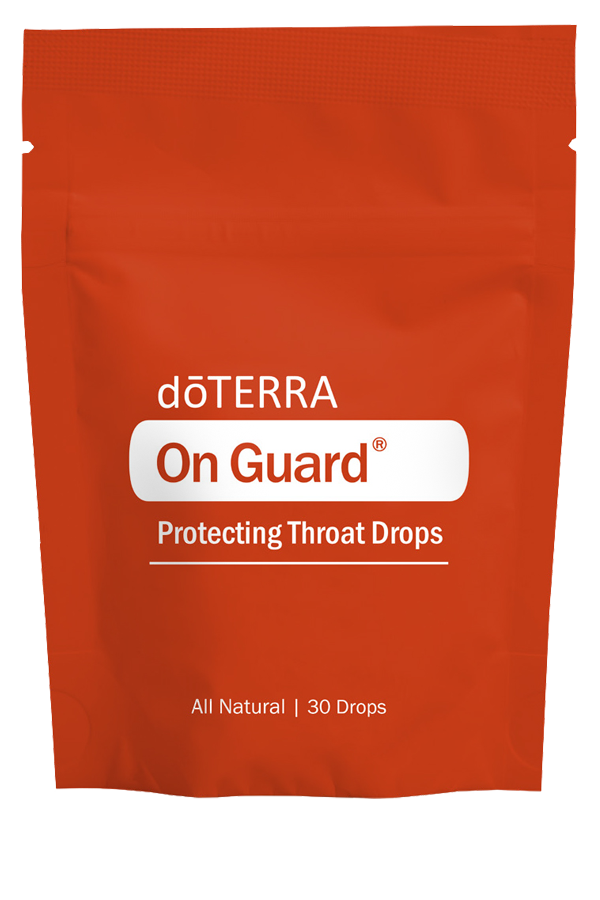 Orange Pouch with 30 drops pouch of doTERRA's OnGuard-throat-drops