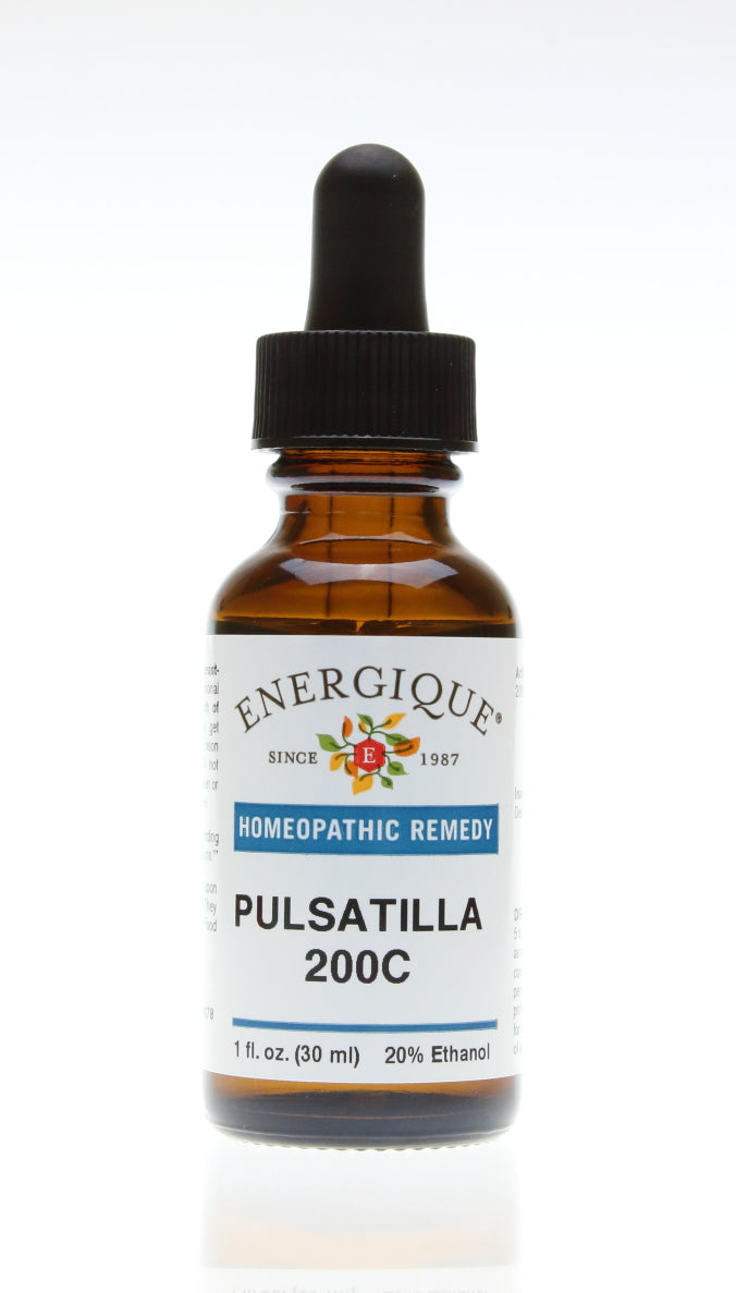 Energique Pulsatilla 200C 1 fl oz dropper bottle.