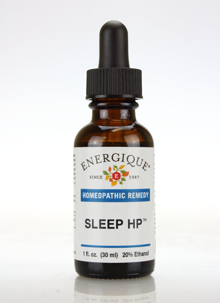 Energique Sleep HP™ homeopathic remedy supporting restful sleep and relaxation, 1 fl oz dropper bottle.